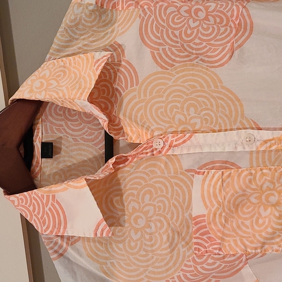 Express Design Studio Shirt / Size XS / Orange Mandala Print - Picture 3 of 10